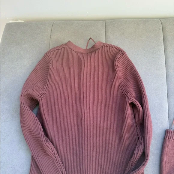 Zara Ribbed Knit Tank and Cardigan Set - Rust - Picture 5 of 5